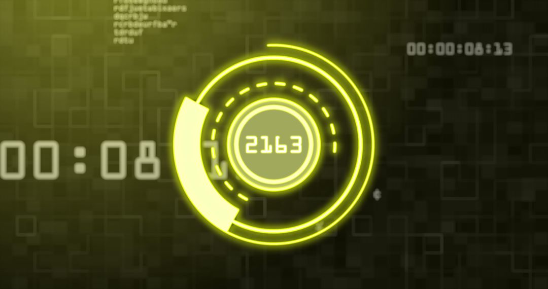 Futuristic Data Process Interface with Scanning and Numbers