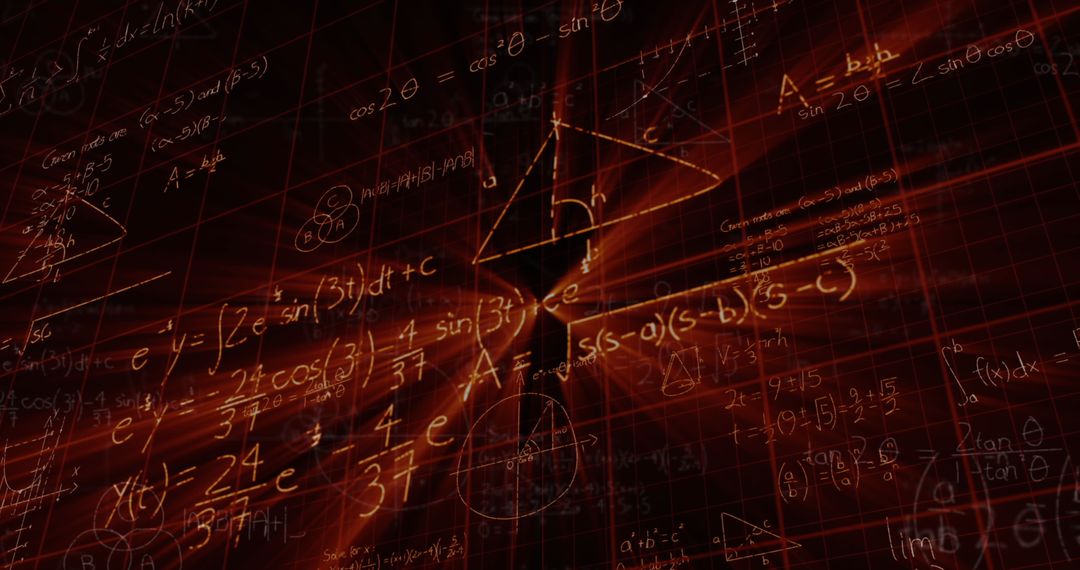 Mathematical Formulas on Dark Digital Background