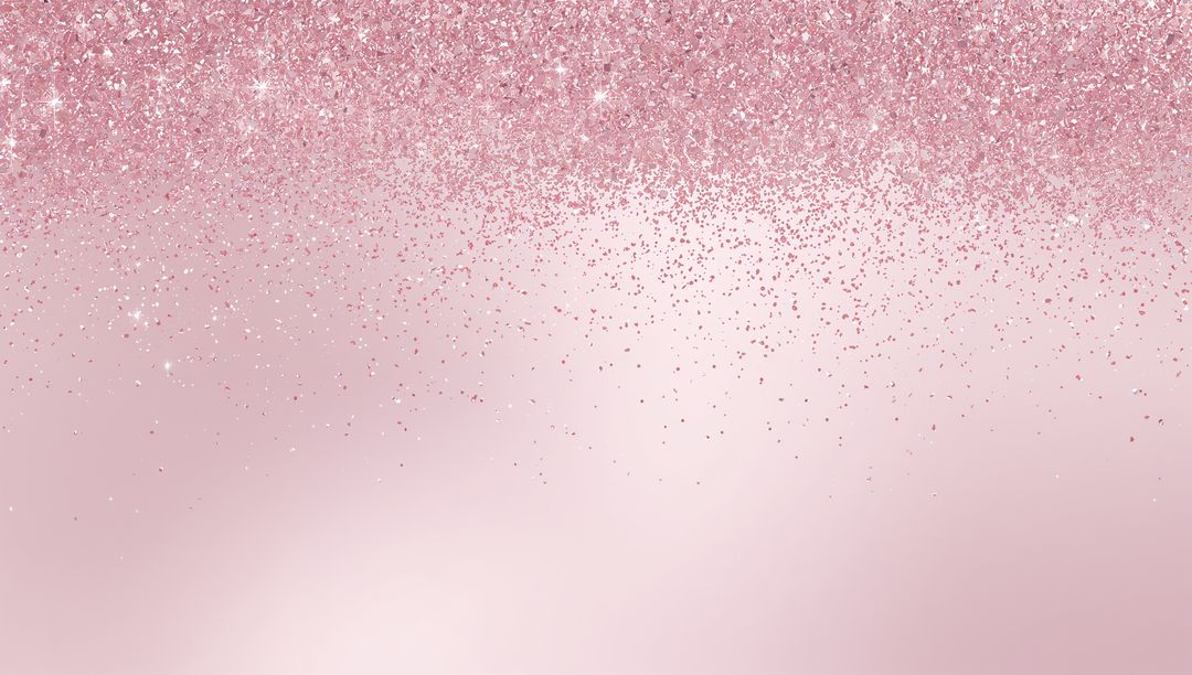 Rose gold glitter cascading over soft pink gradient for elegant invitations