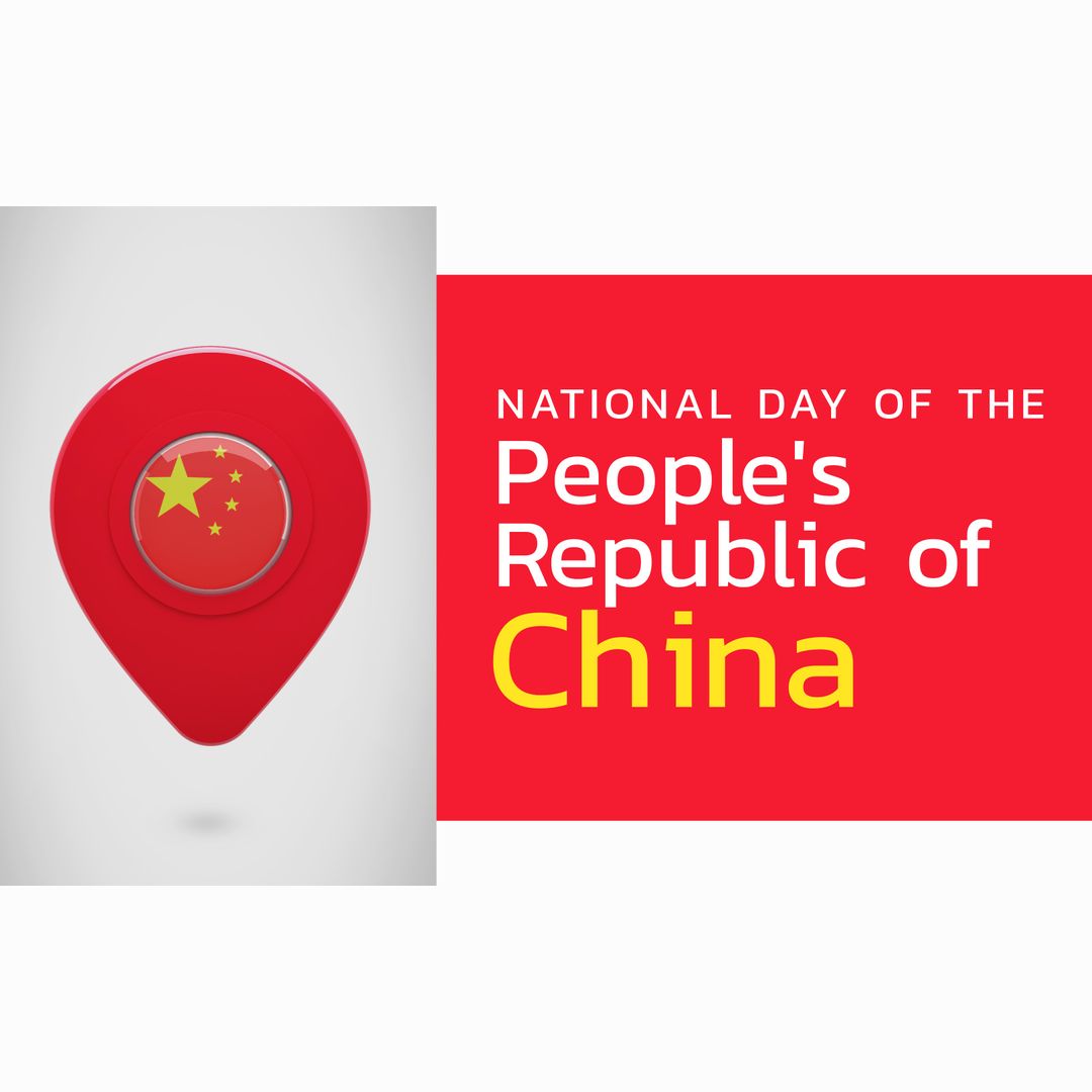 China National Day Celebration with Flag Icon