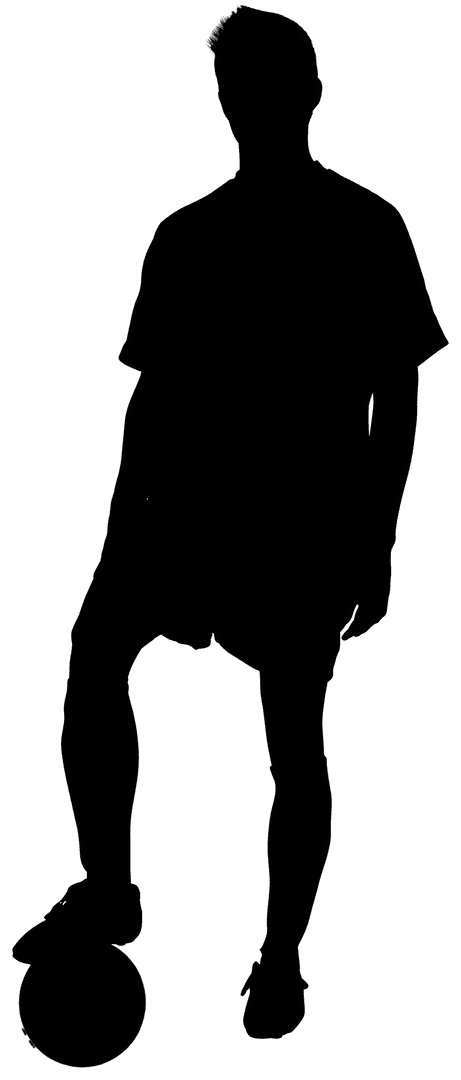 Football Player Silhouette Standing with Ball Transparent