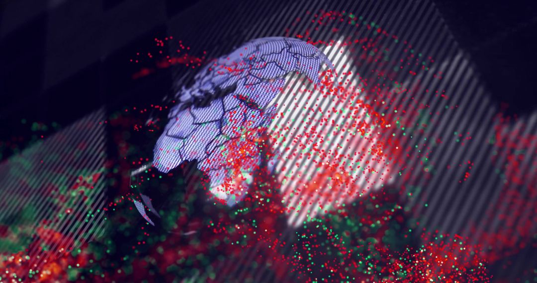 3D Globe Spinning Amidst Futuristic Digital Space