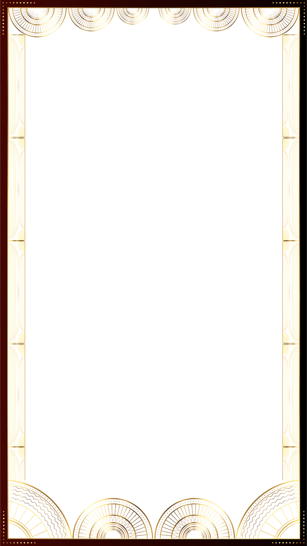 Ornate Golden Deco Frame with Transparent Background