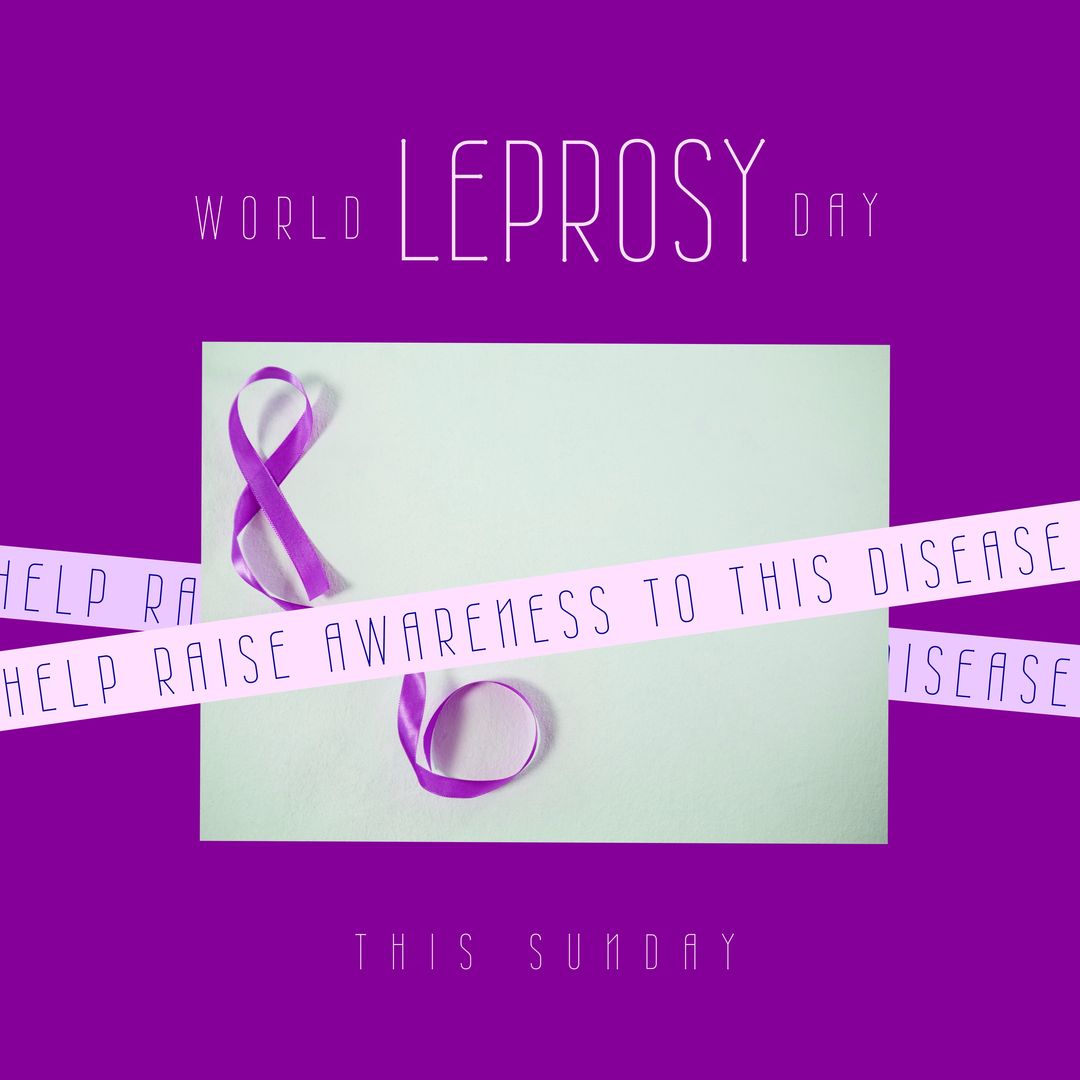 World Leprosy Day Awareness Purple Ribbon on Purple Background - Download Free Stock Templates Pikwizard.com
