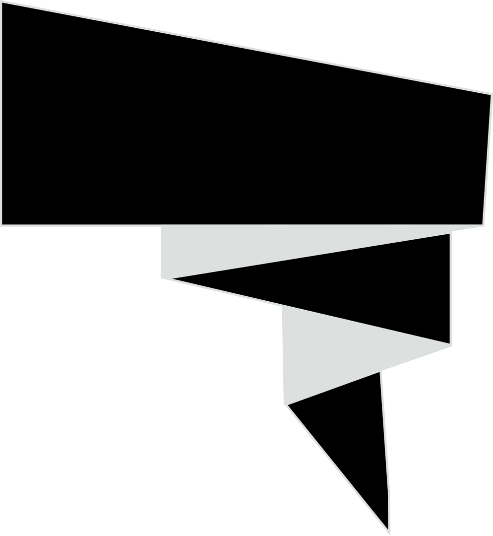 Geometric Black Shapes on Transparent Background