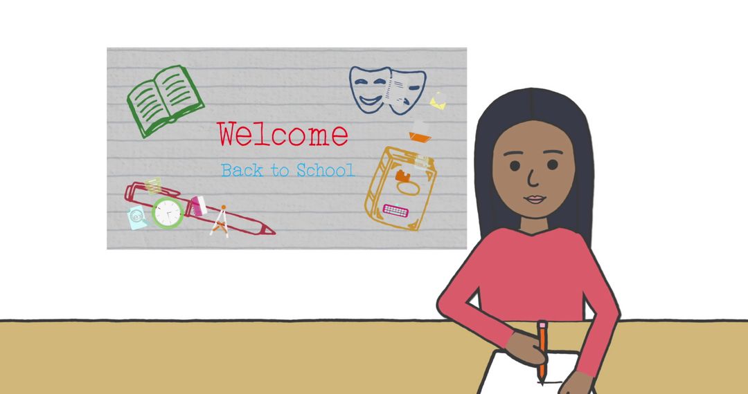 Smiling Teacher Encouraging Students in Classroom