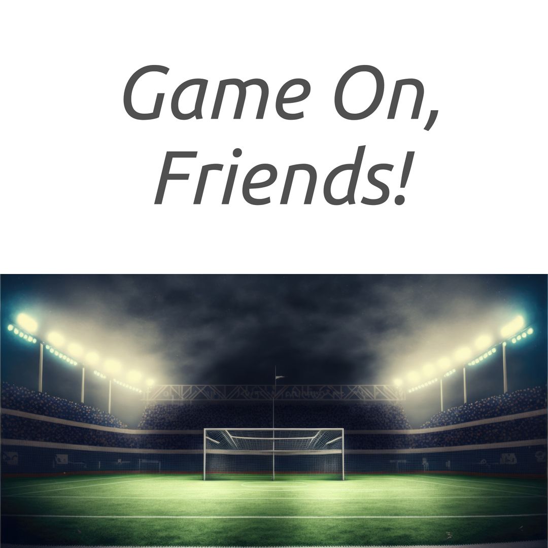 Football Stadium with Goal Post Under Bright Floodlights