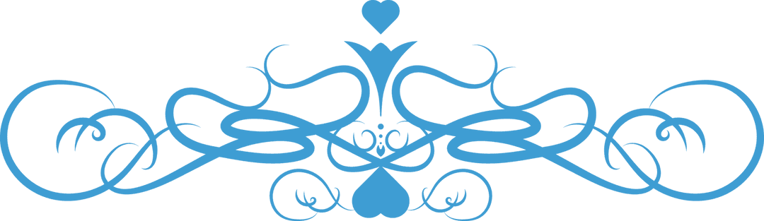 Intricate Blue Decorative Pattern on Transparent Background