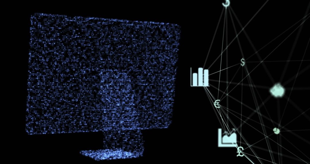 Digital Network Connections Surrounding Glowing Computer Concept