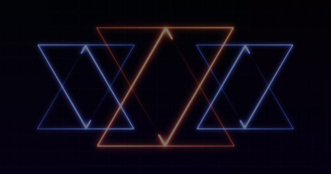 Neon Triangles Forming Futuristic Geometric Pattern on Dark Background
