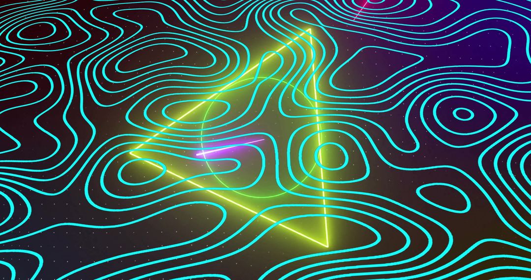 Neon Triangle Glows in Futuristic Contours