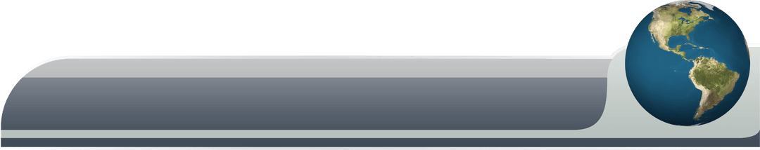 Digital News Bar with Globe Element on Transparent Background