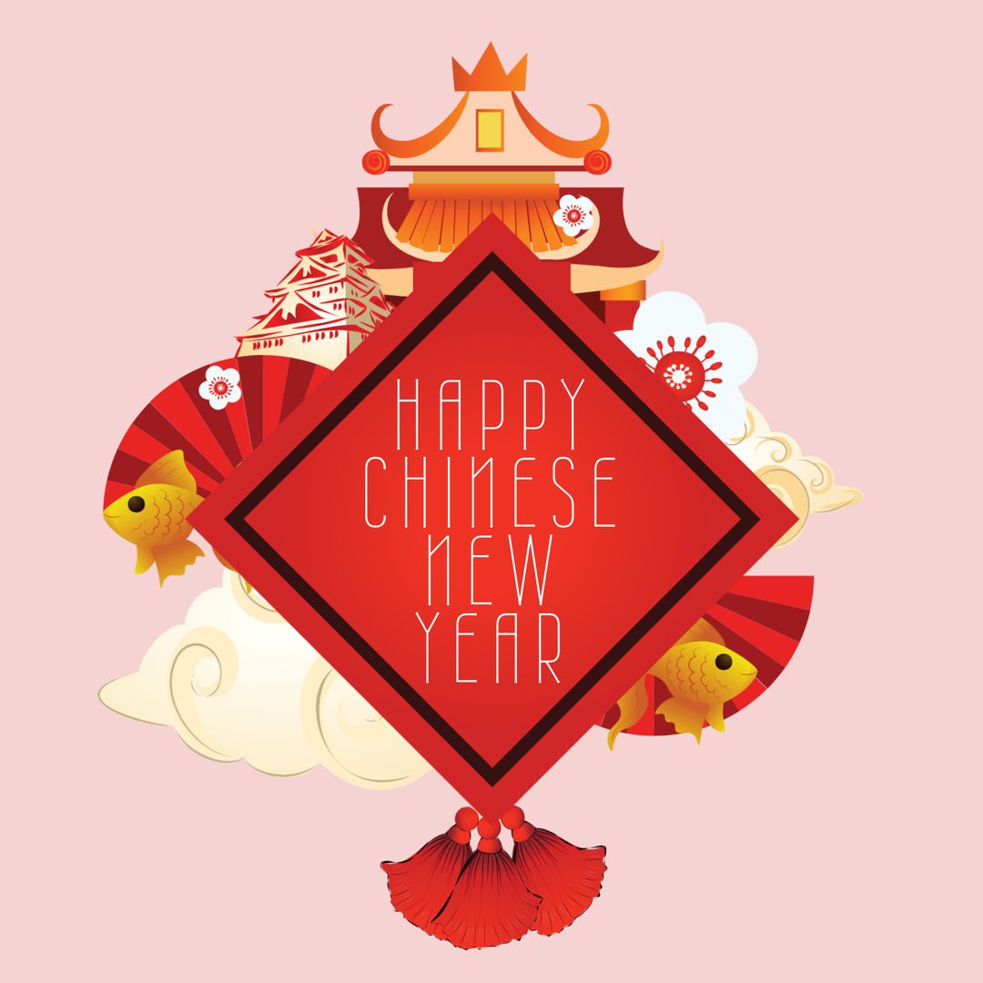 Festive Chinese New Year Symbol Illustration for Holiday Greetings