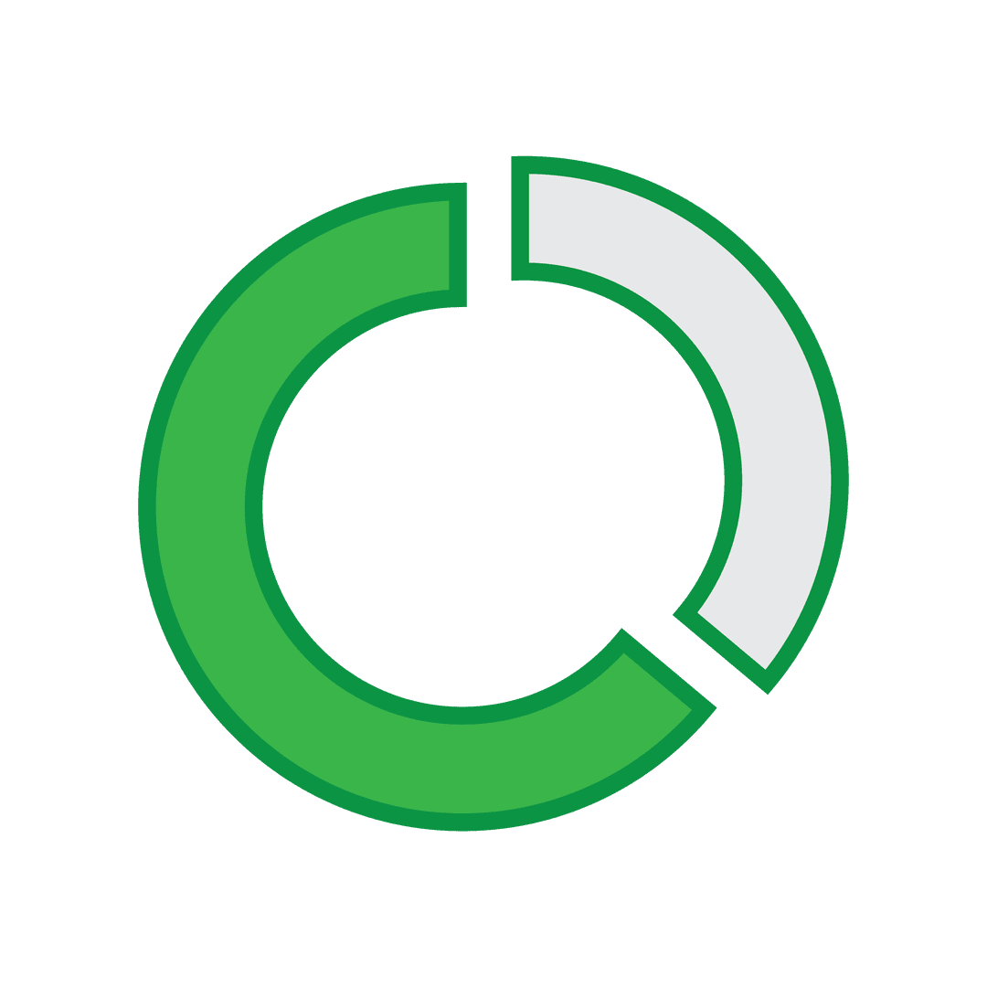 Green Circular Diagram on Transparent Background Symbolizing Growth