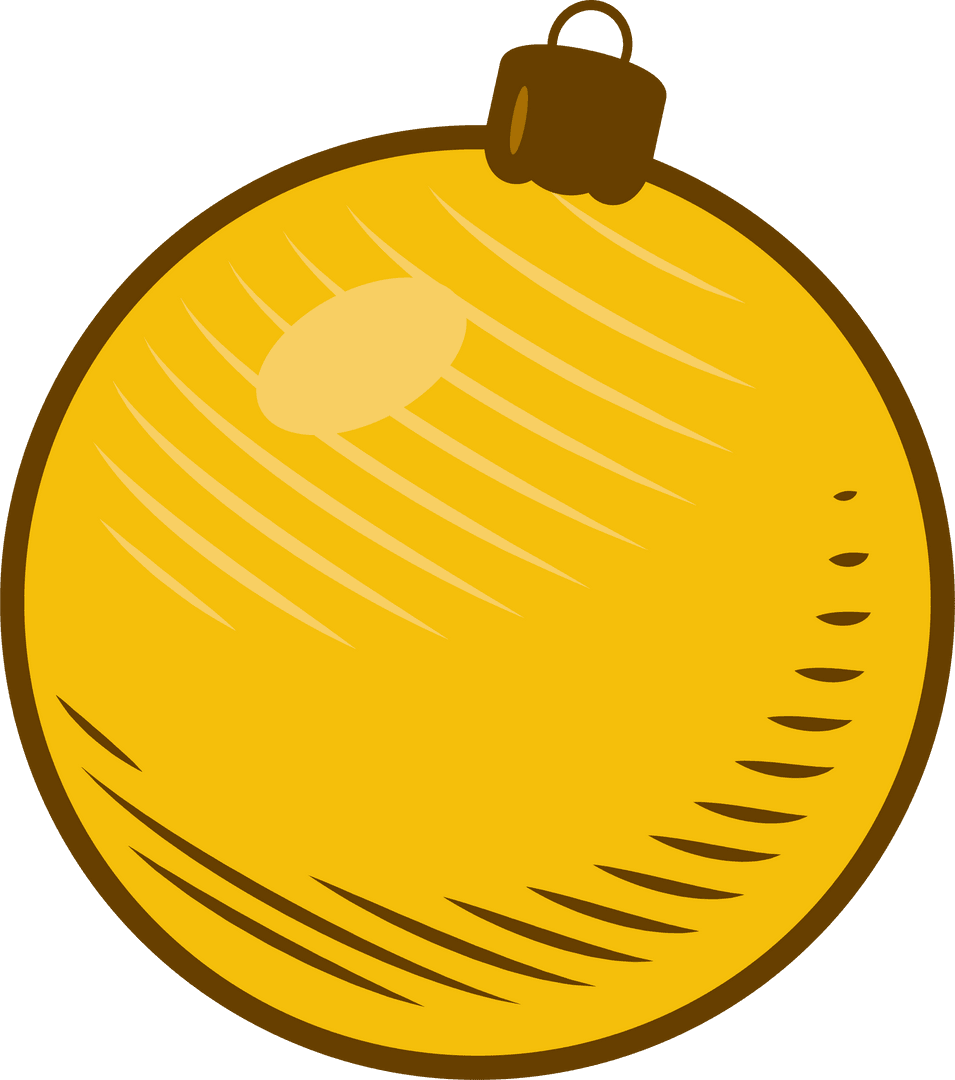 Golden Yellow Ornament Shining with Transparent Background