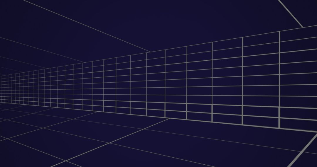 Futuristic Digital Space with Gridded Tunnel Perspective