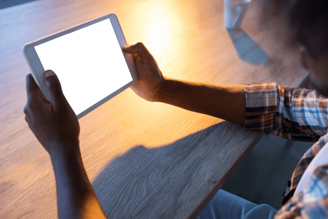 Transparent Screen Technology Tablet Use Office Work