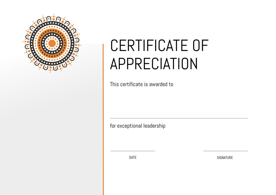 Certificate of Appreciation Template for Leadership Excellence