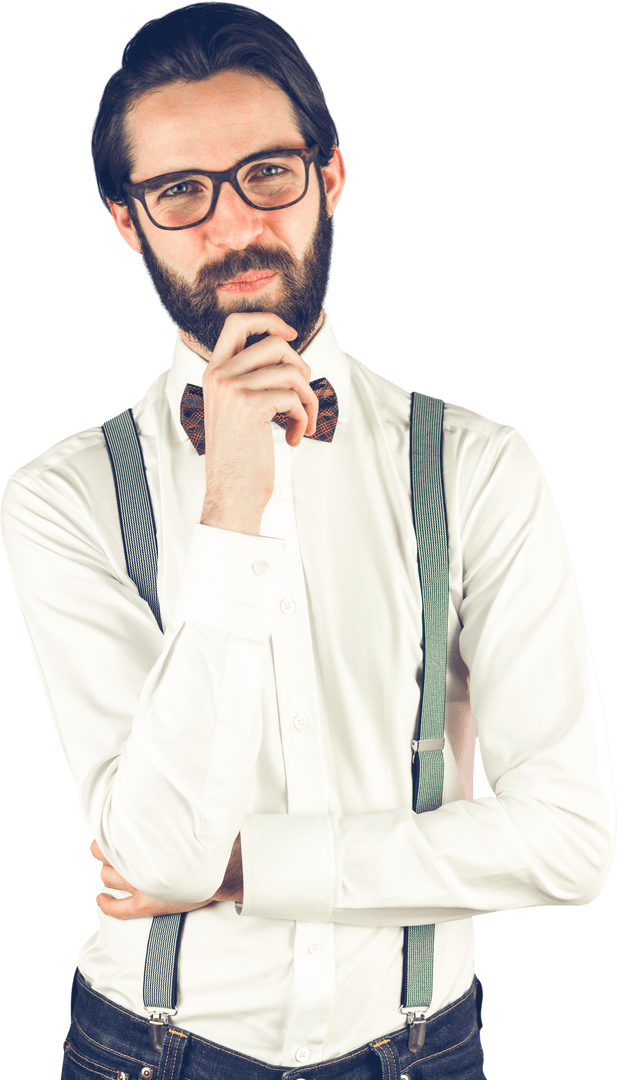 Confident Professional Man in Glasses Transparent Background