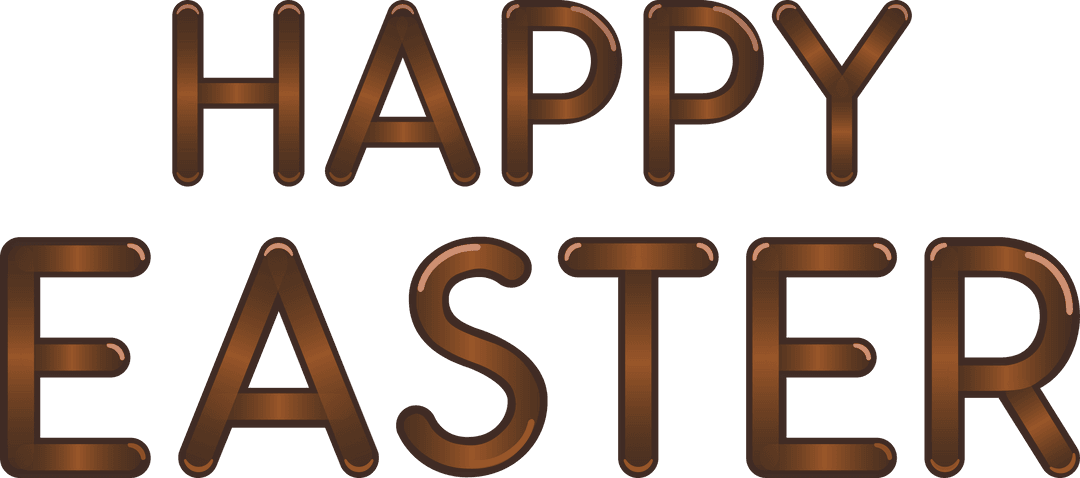 Happy Easter Text on Transparent Background for Festive Celebrations