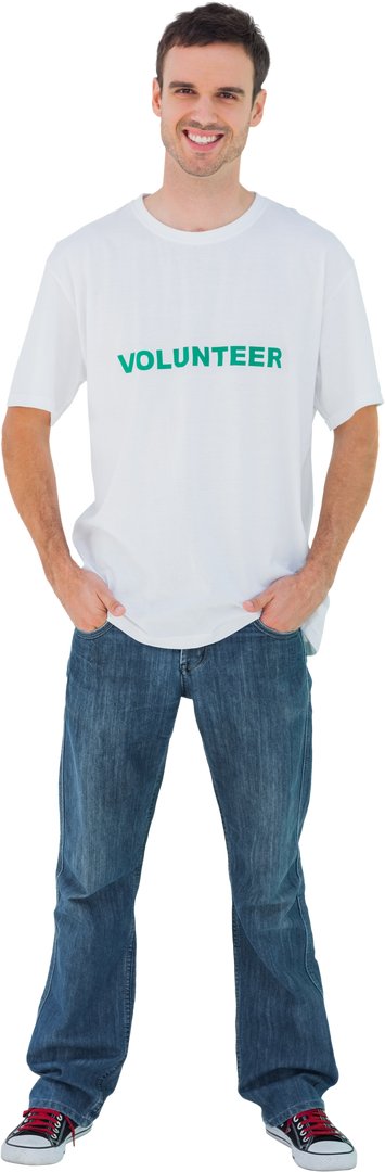 Transparent Smiling Man in Volunteer T-shirt - Download Free Stock Images Pikwizard.com