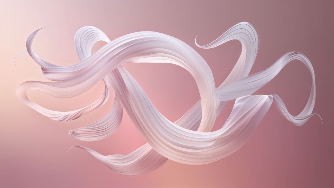 Interwoven Pearlescent Ribbons in Pastel Gradient Abstract