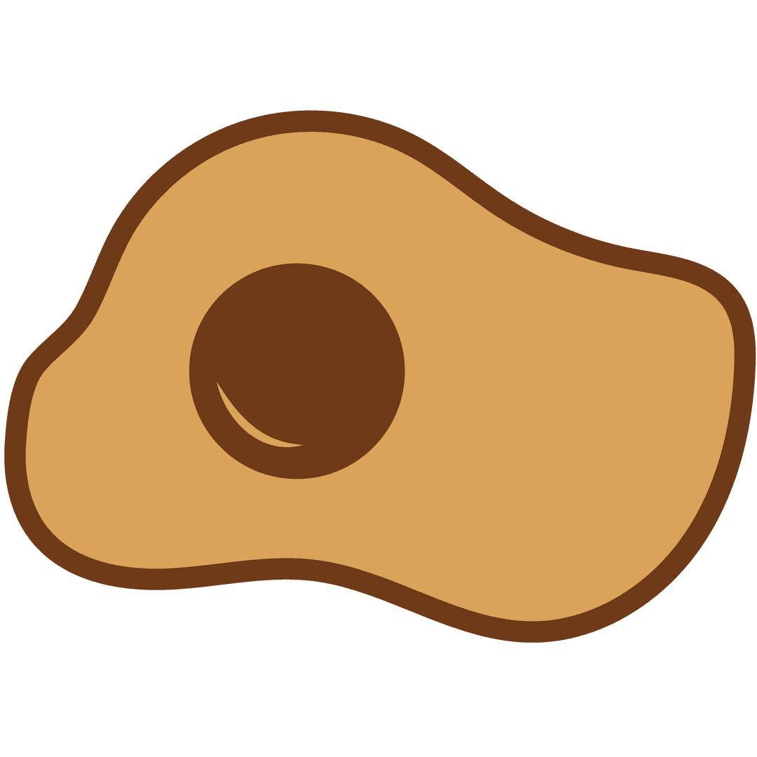 Funny Fried Egg Illustration on Transparent Background