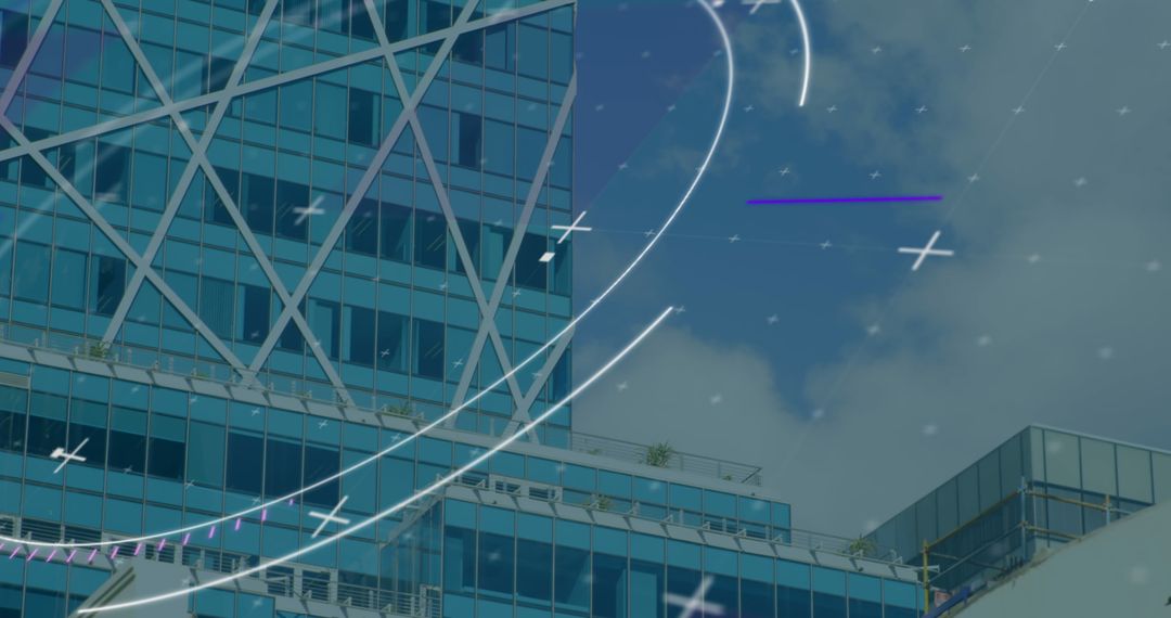 Digital Interface Concept on Urban Cityscape Background