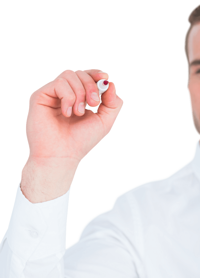 Man with Transparent Background Writing with Marker - Download Free Stock Images Pikwizard.com
