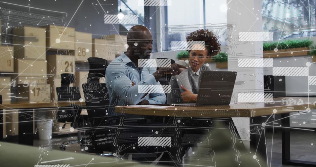 Diverse Colleagues Collaborating on Digital Network