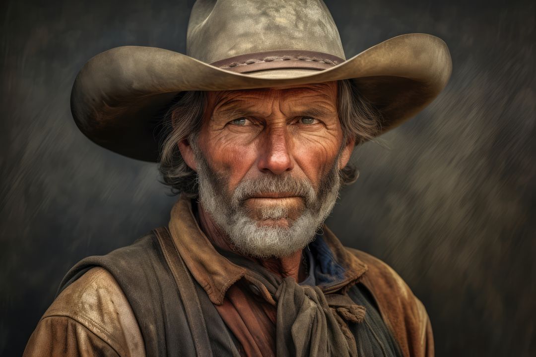 Rugged Senior Cowboy with Intense Gaze - Free Images, Stock Photos and Pictures on Pikwizard.com