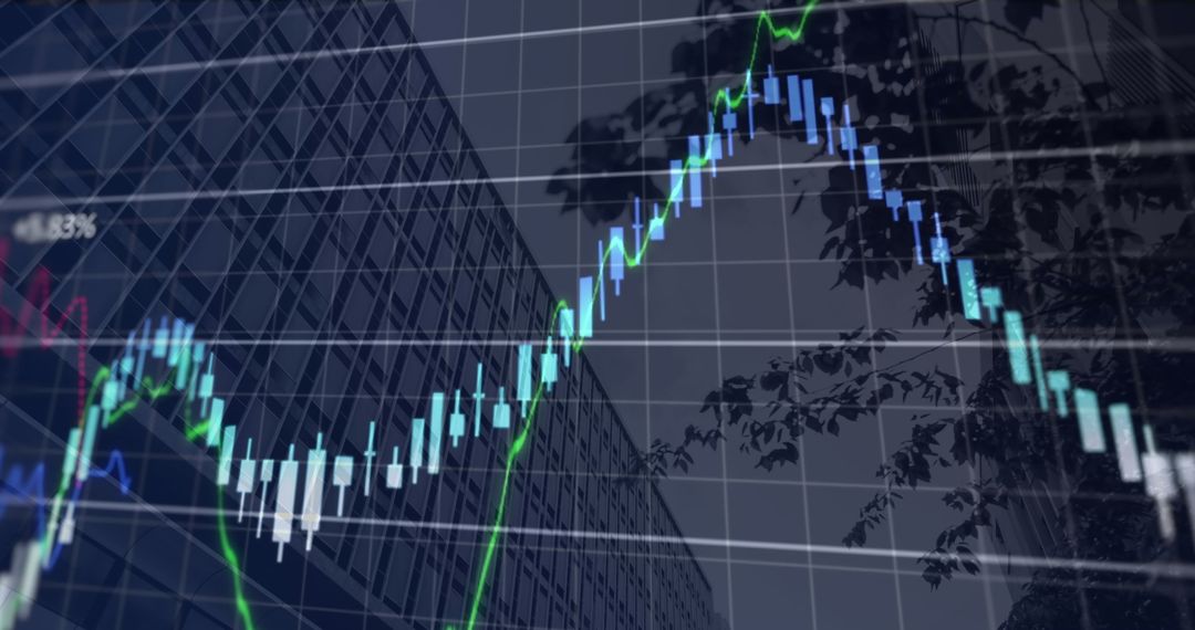 Graphical Stock Data Overlapped on Urban Architecture
