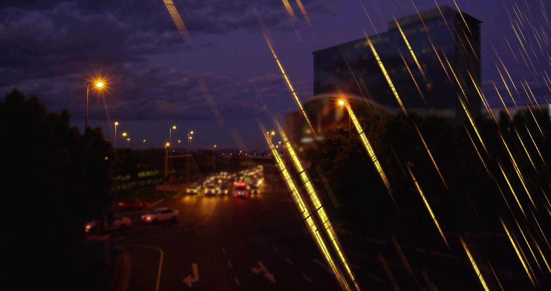 Dynamic Urban Nightscape with Light Trails
