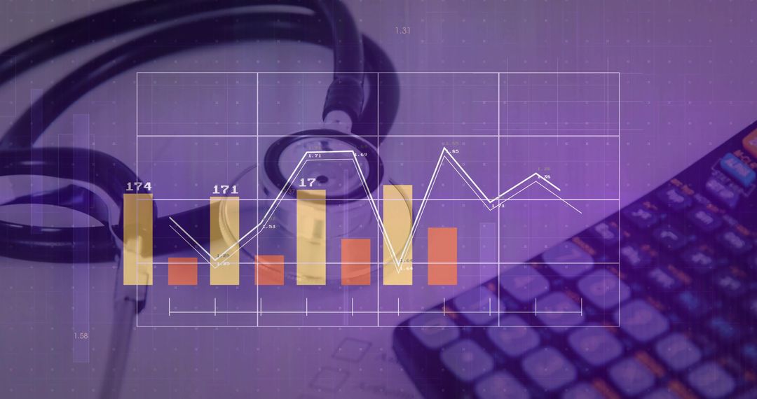 Healthcare Data Trends With Stethoscope and Calculator