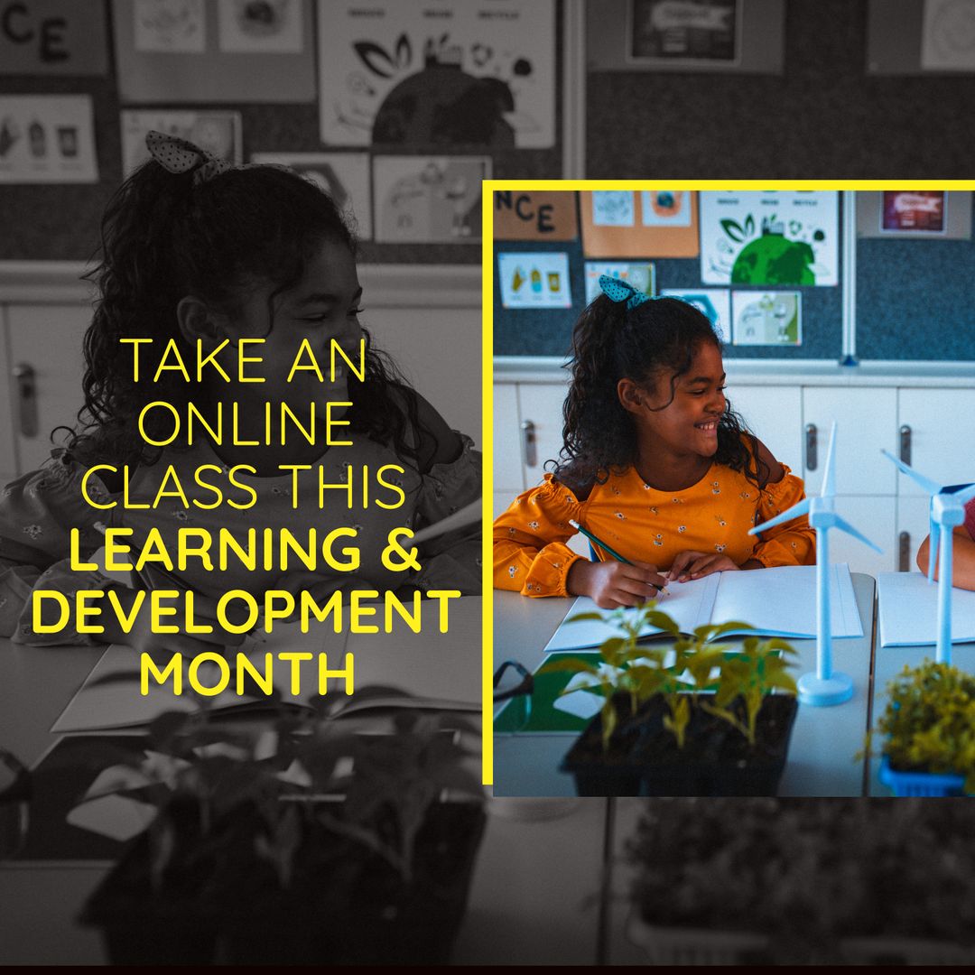 Smiling Girl Engaged in Learning and Development Activities