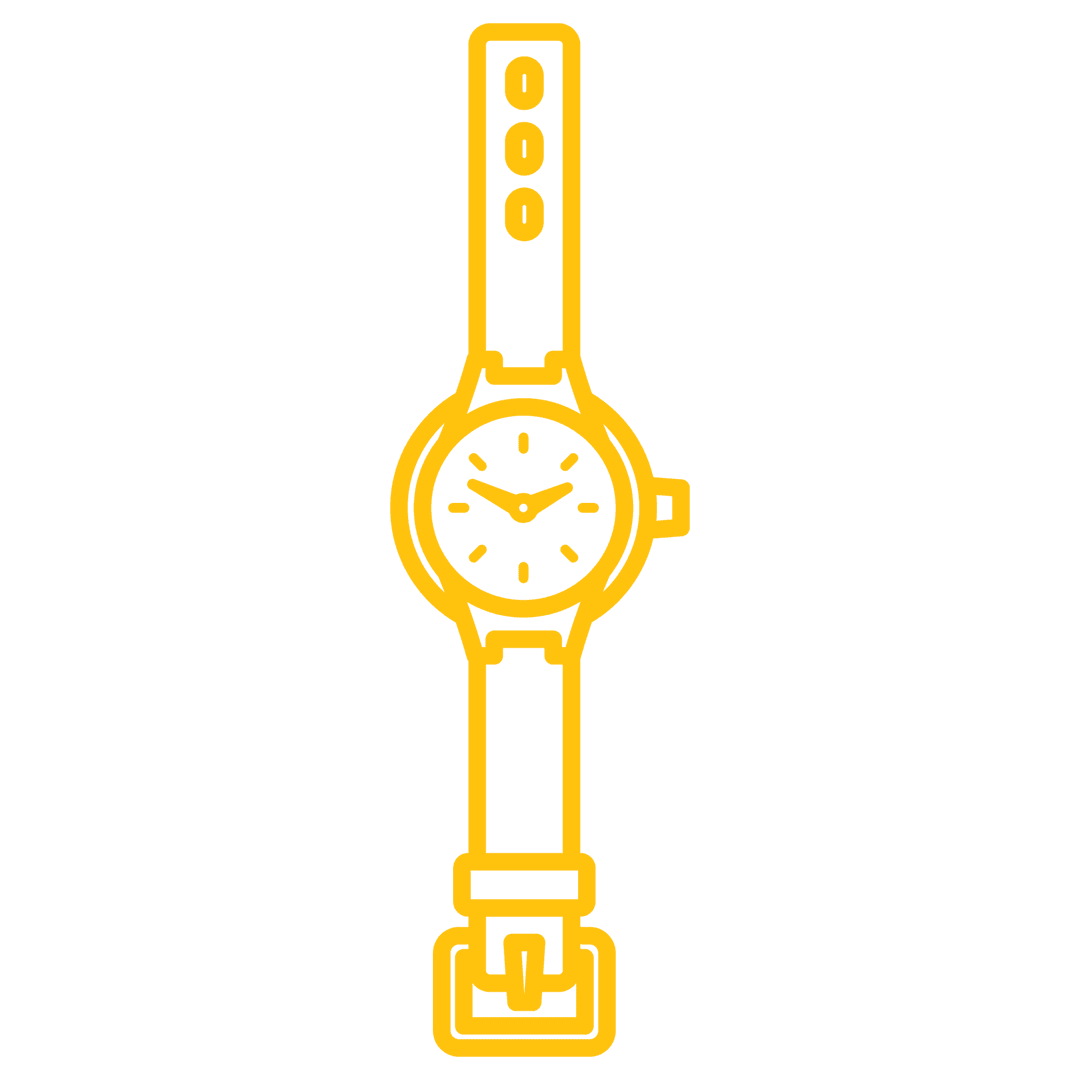 Yellow Watch Illustration on Transparent Background