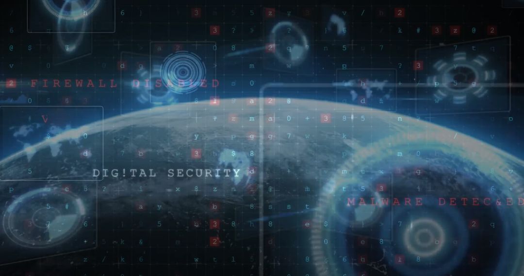 Futuristic Digital Security Interface Concept with Globe