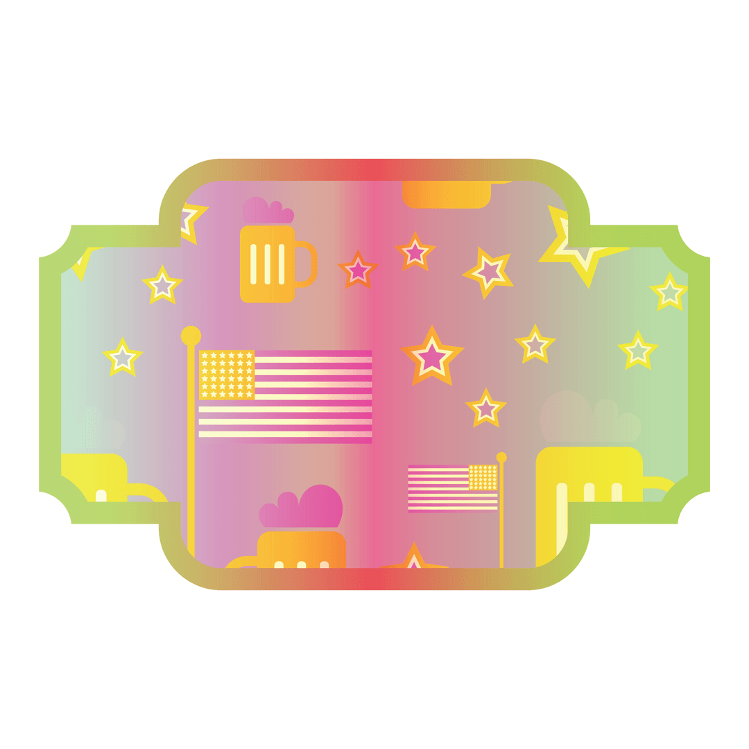 Translucent Patriotic Themed Icon with Stars and Flags