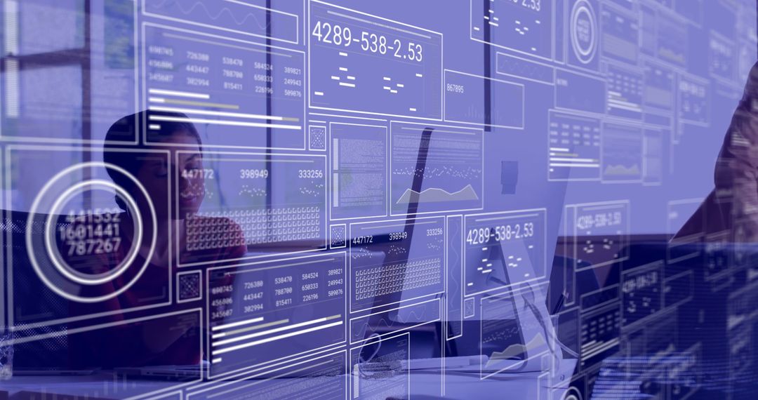 Data Processing Technologies with Businesswoman Concept