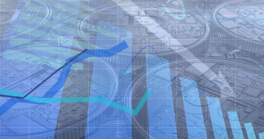 Global Finance Concept with Bitcoins and Financial Charts