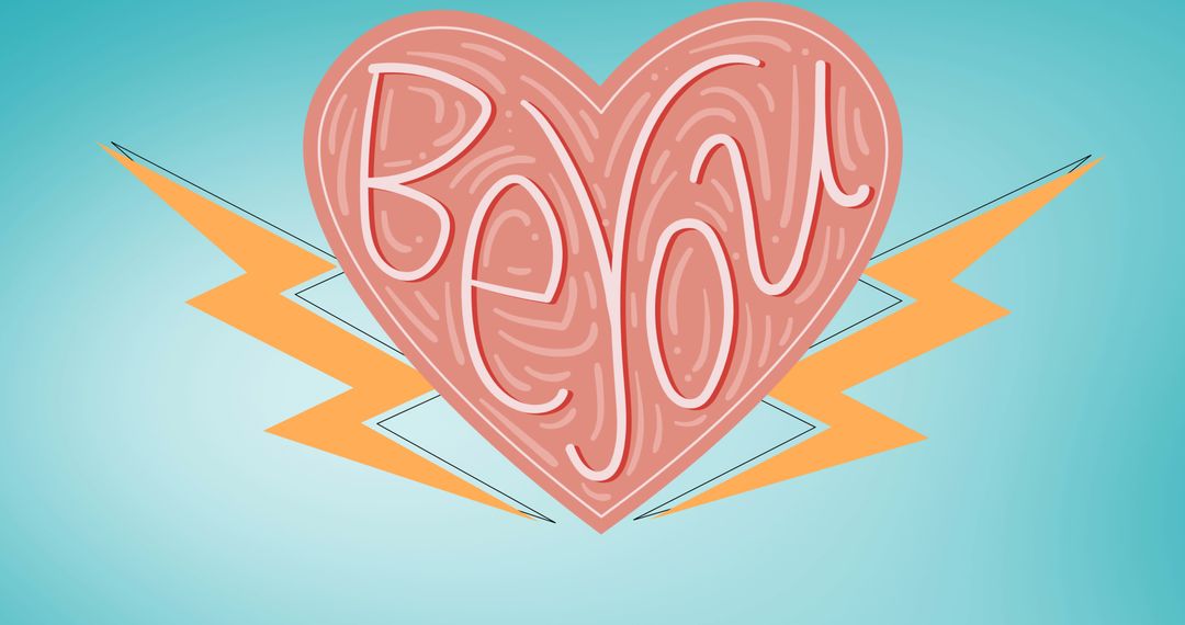 Be You Motivational Message Inside Heart Illustration