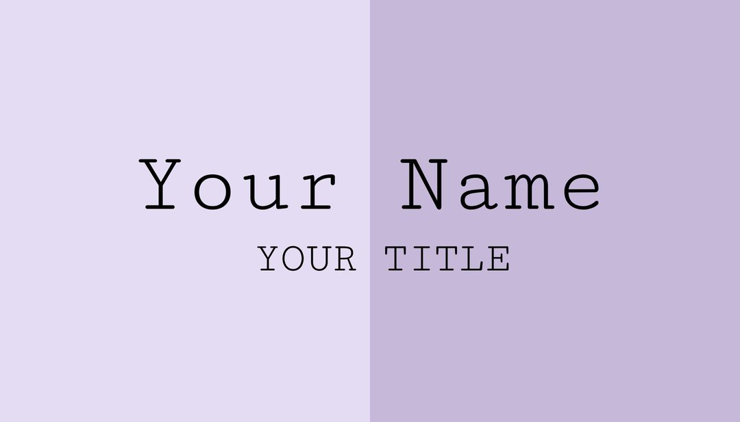 Minimalist Professional Name and Title Template with Soft Purple Background - Download Free Stock Templates Pikwizard.com