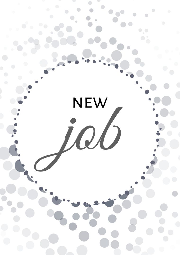 Elegant New Job Announcement with Festive Circle Pattern