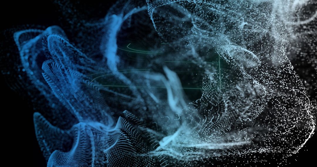 Digital Network Web Overfield with Glowing Lines