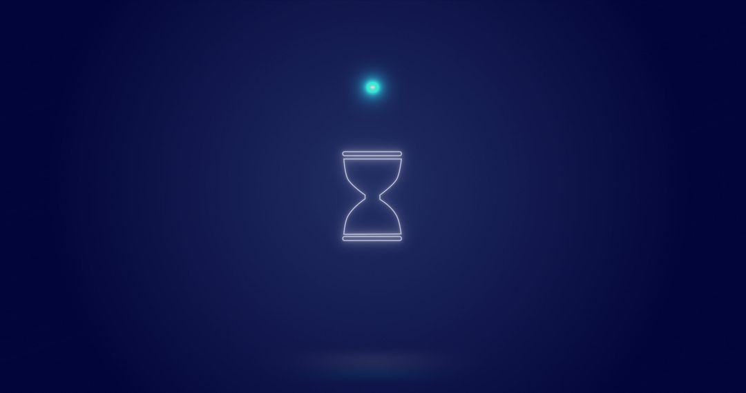 Digital Hourglass and Loading Indicator on Dark Blue