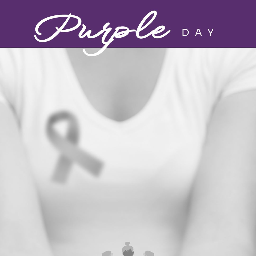 Purple Day Awareness with Epilepsy Ribbon on T-Shirt