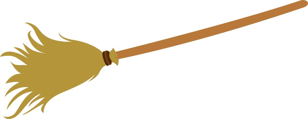 Traditional Straw Broom Transparent Background Minimalistic Design