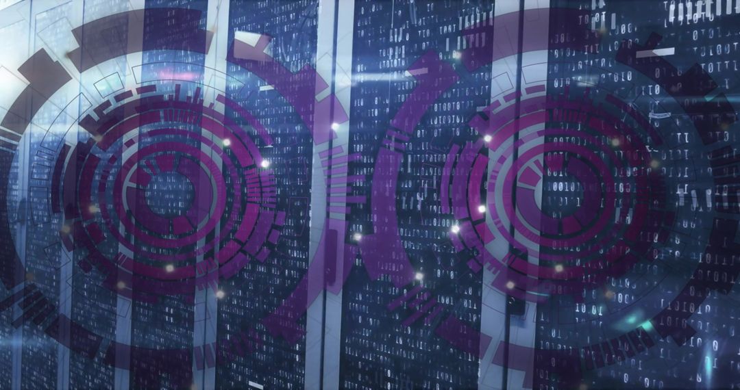 Digital Cyberspace and Data Processing Concept in Modern Server Room