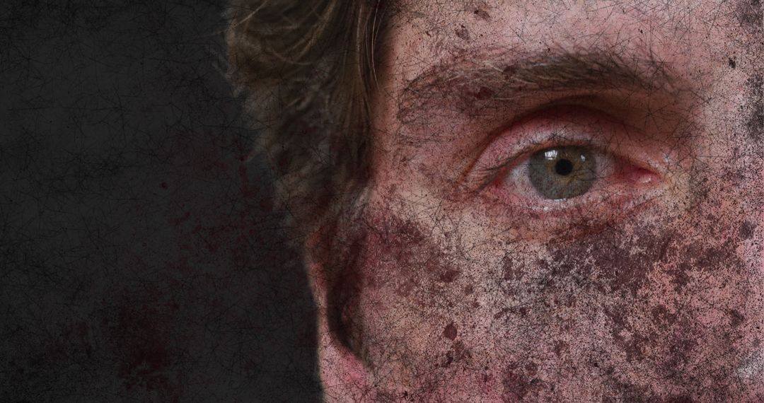 Digital Interface Conceptual Art on Man's Face