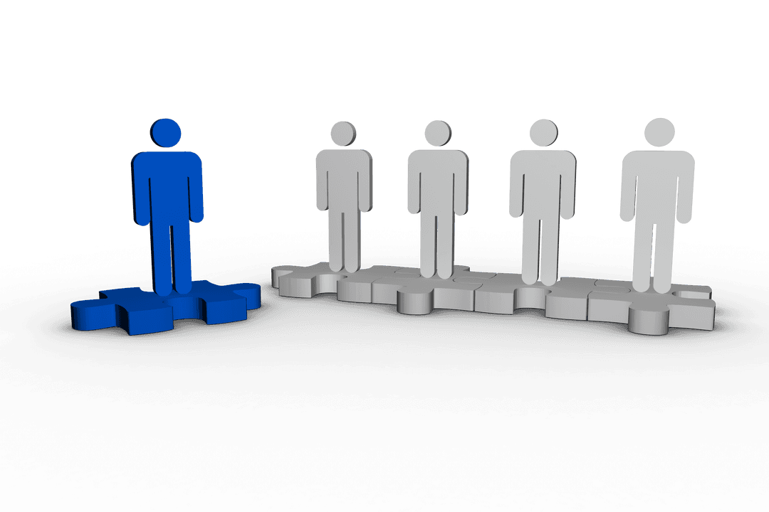 Transparent 3D Leadership Concept with Unique Figure